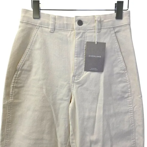NWT Everlane The Utility Barrel Pant in Bone Size 2