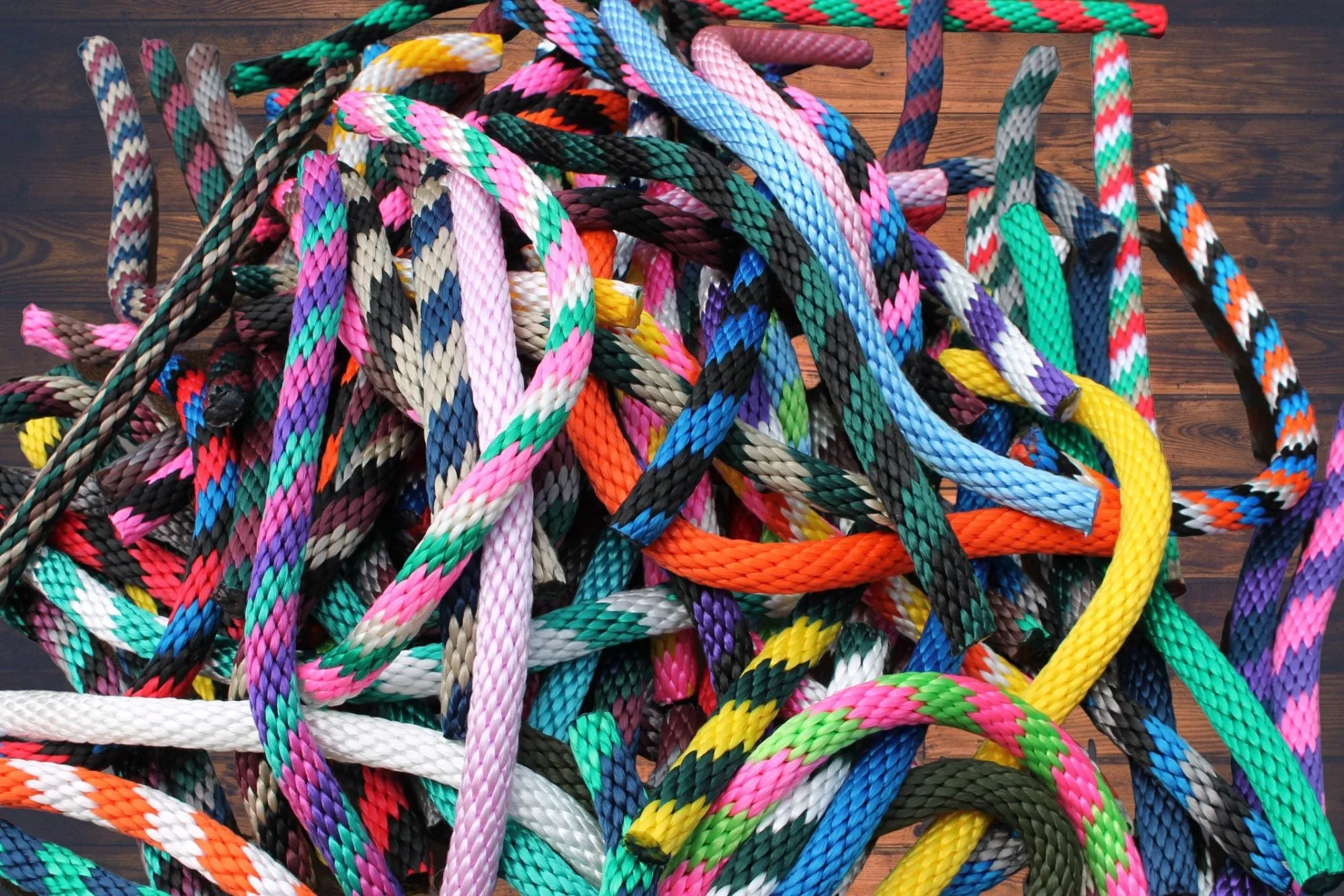 Orange, Blue, White & Black Solid Braided Multifilament Polypropylene Rope