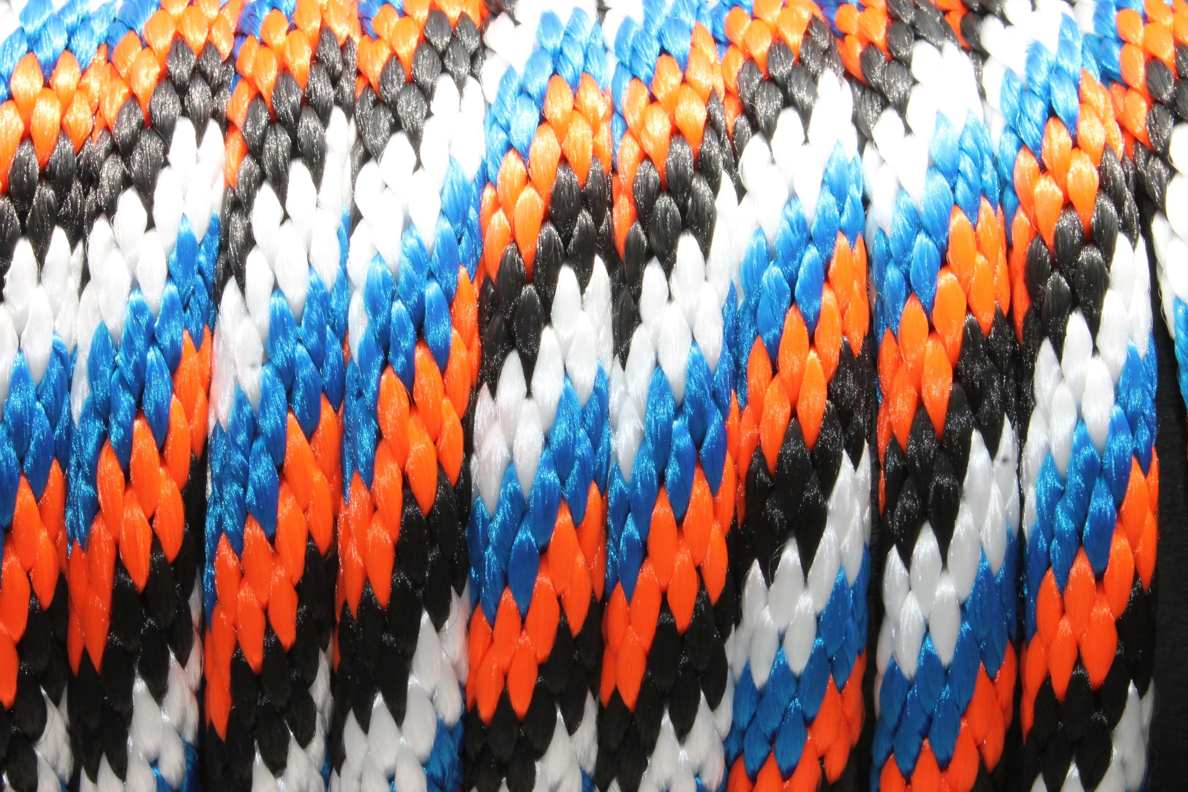 Orange, Blue, White & Black Solid Braided Multifilament Polypropylene Rope