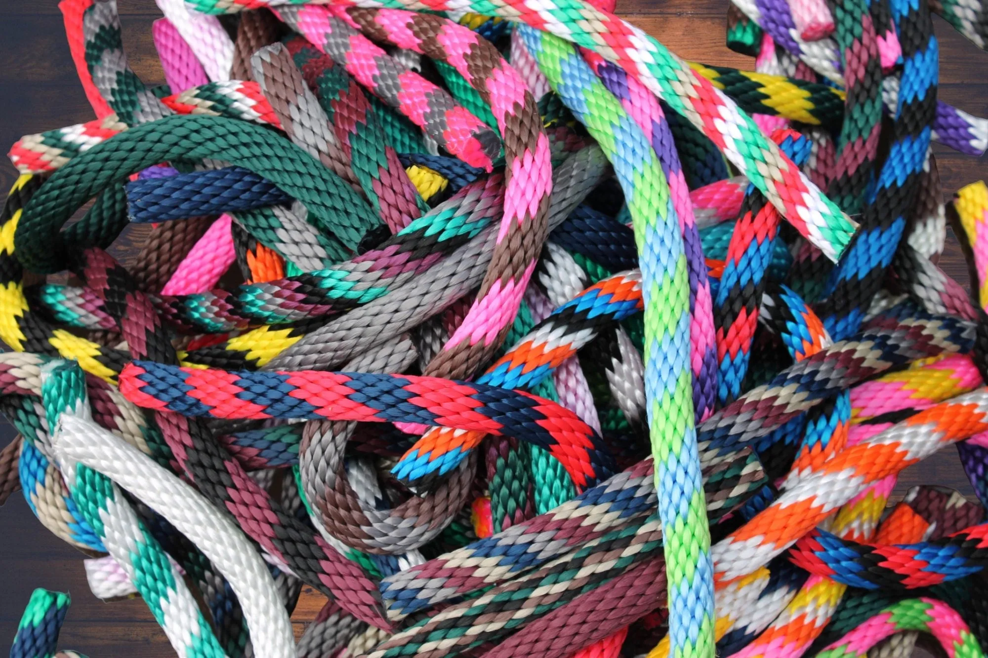 Orange, Blue, White & Black Solid Braided Multifilament Polypropylene Rope
