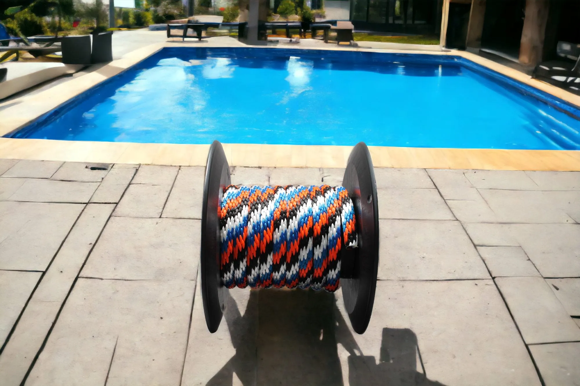 Orange, Blue, White & Black Solid Braided Multifilament Polypropylene Rope