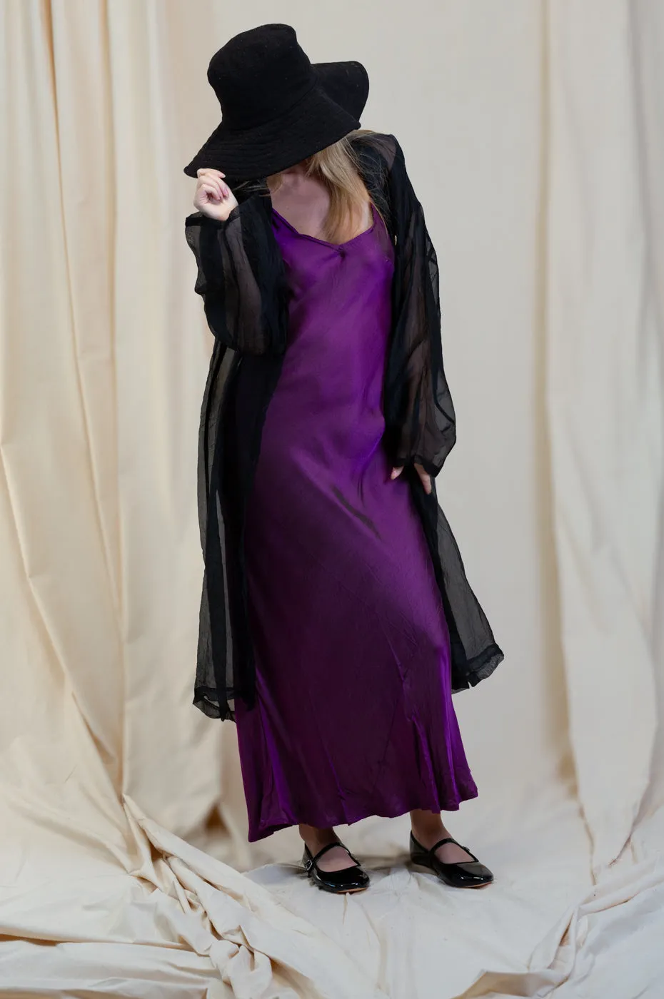 Otomo Silk Slip Maxi Grape