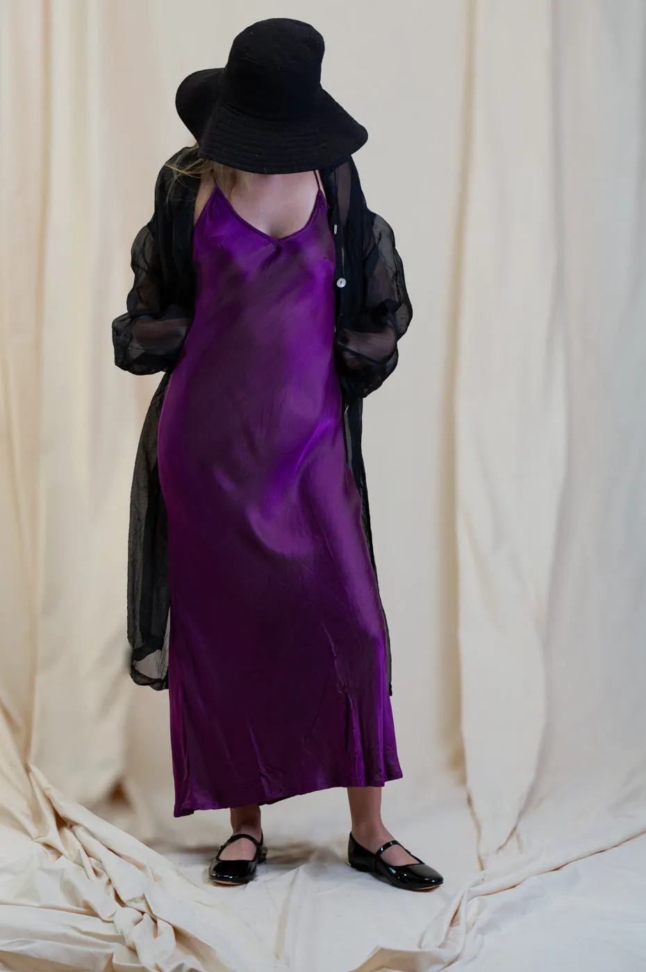 Otomo Silk Slip Maxi Grape