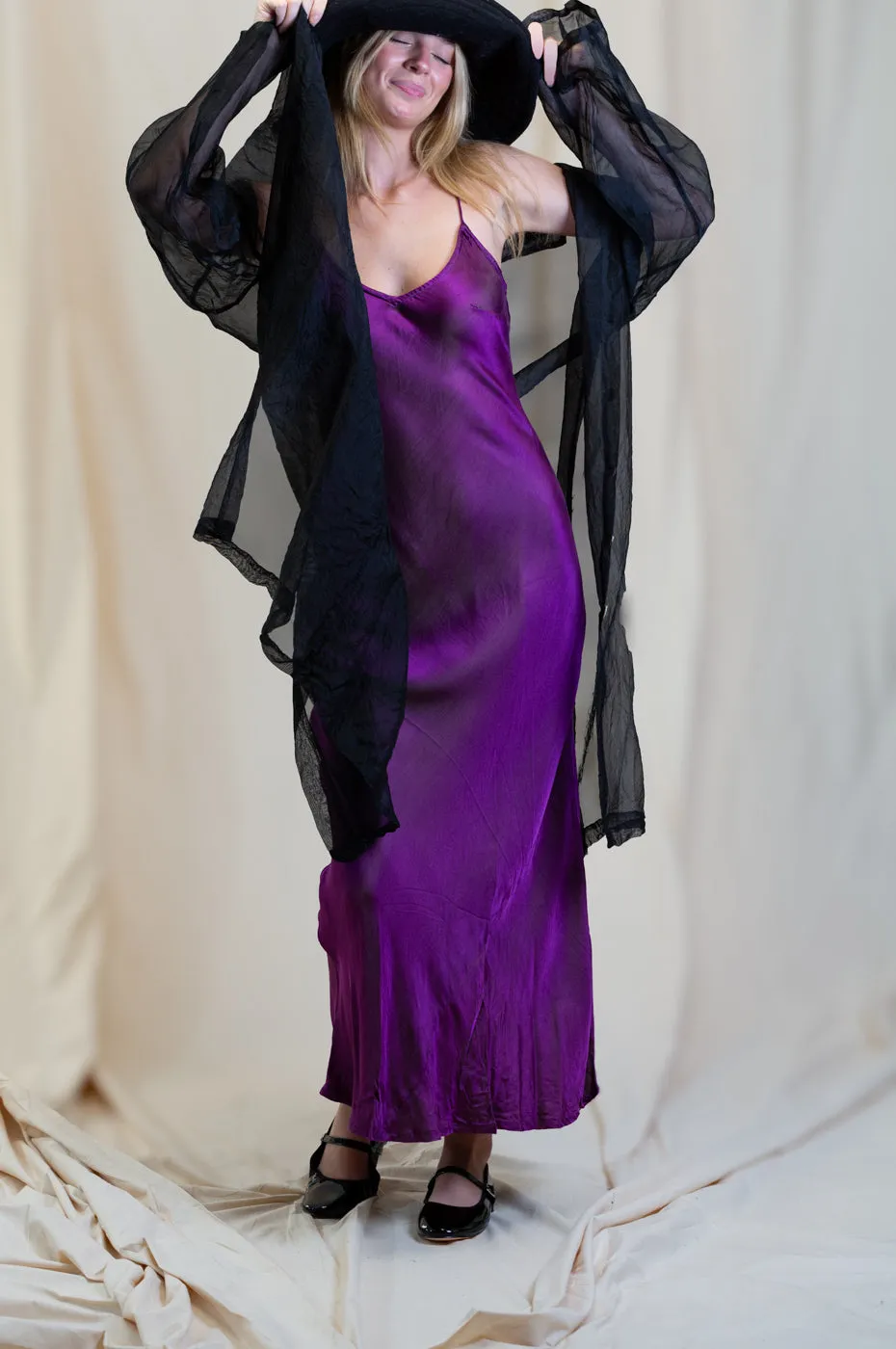 Otomo Silk Slip Maxi Grape