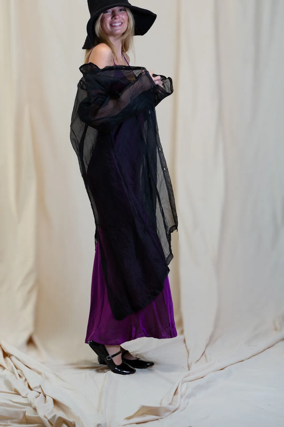 Otomo Silk Slip Maxi Grape