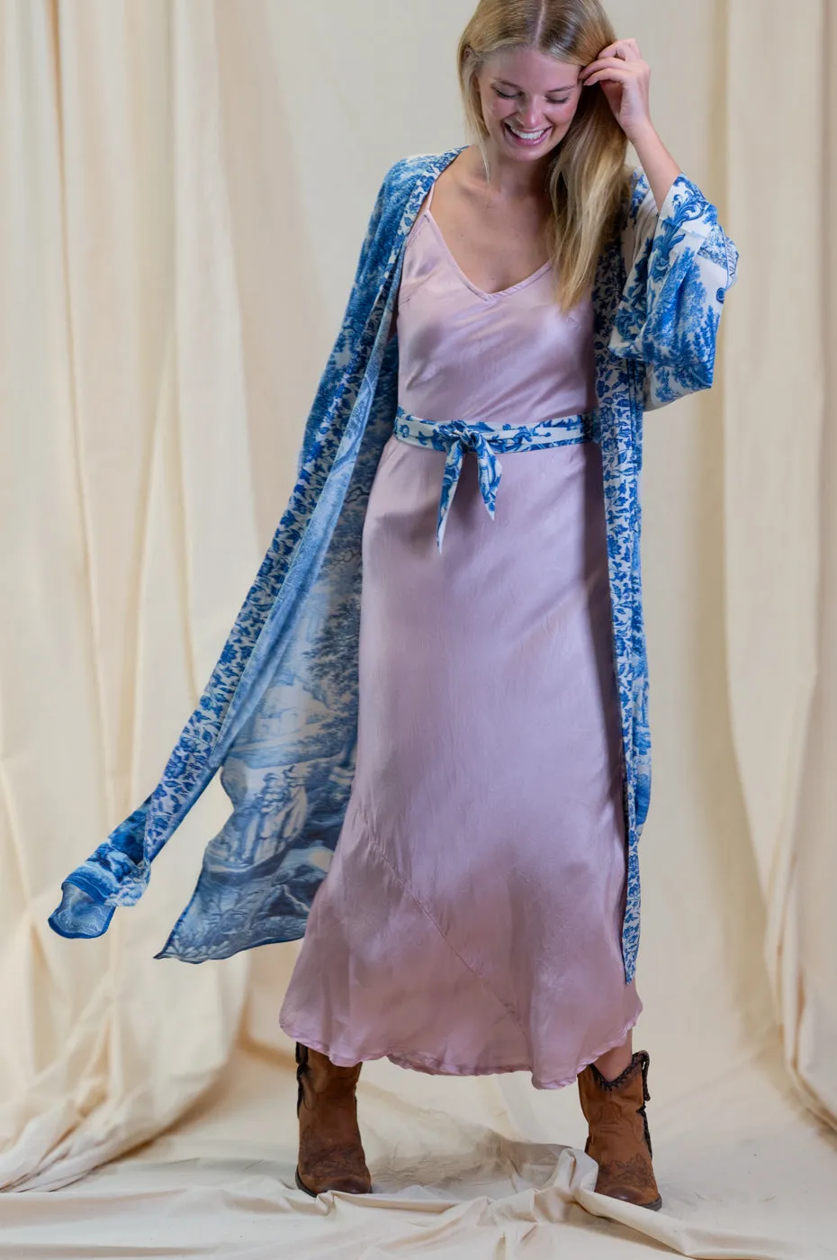 Otomo Silk Slip Maxi Mauve