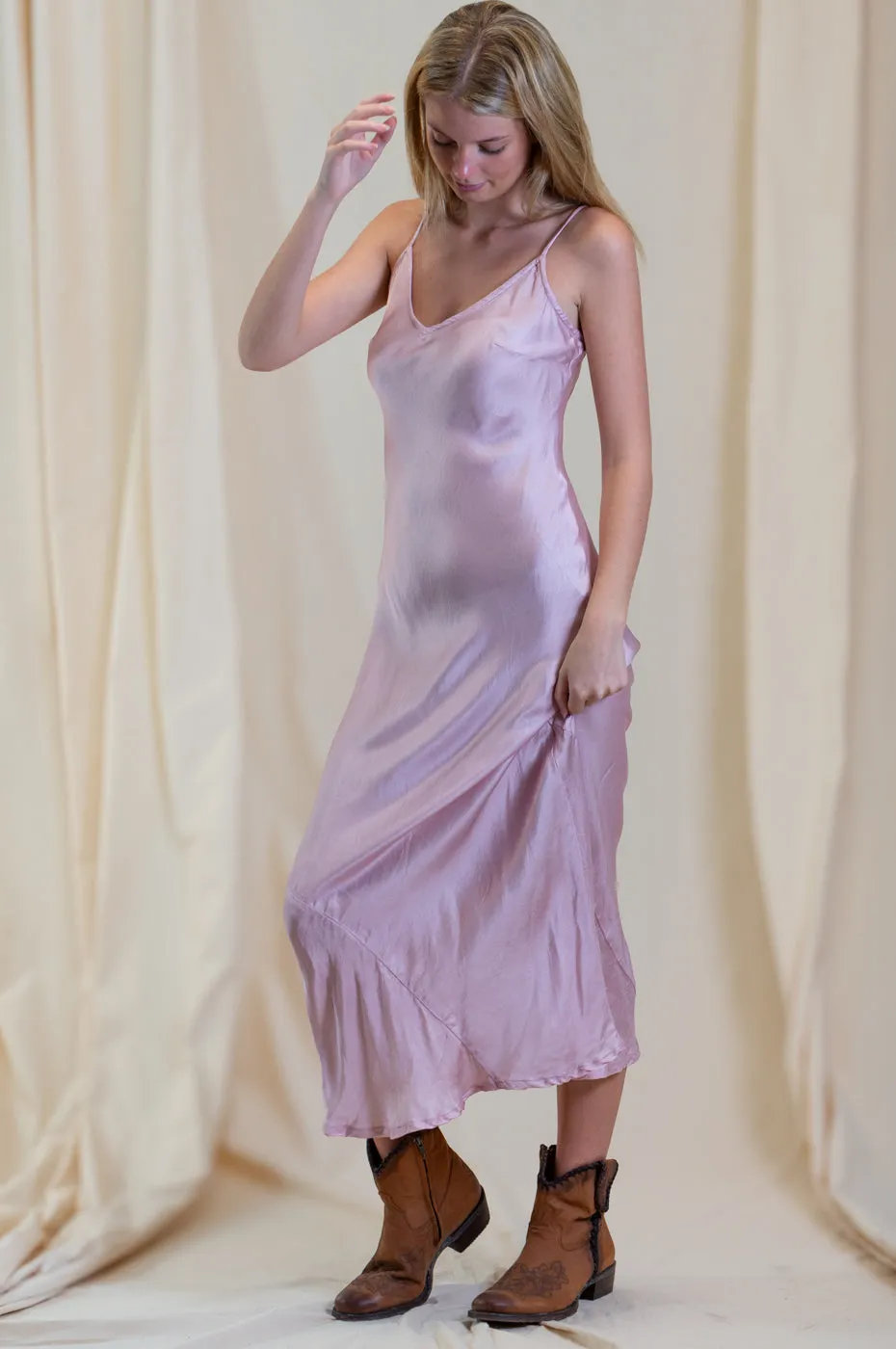 Otomo Silk Slip Maxi Mauve