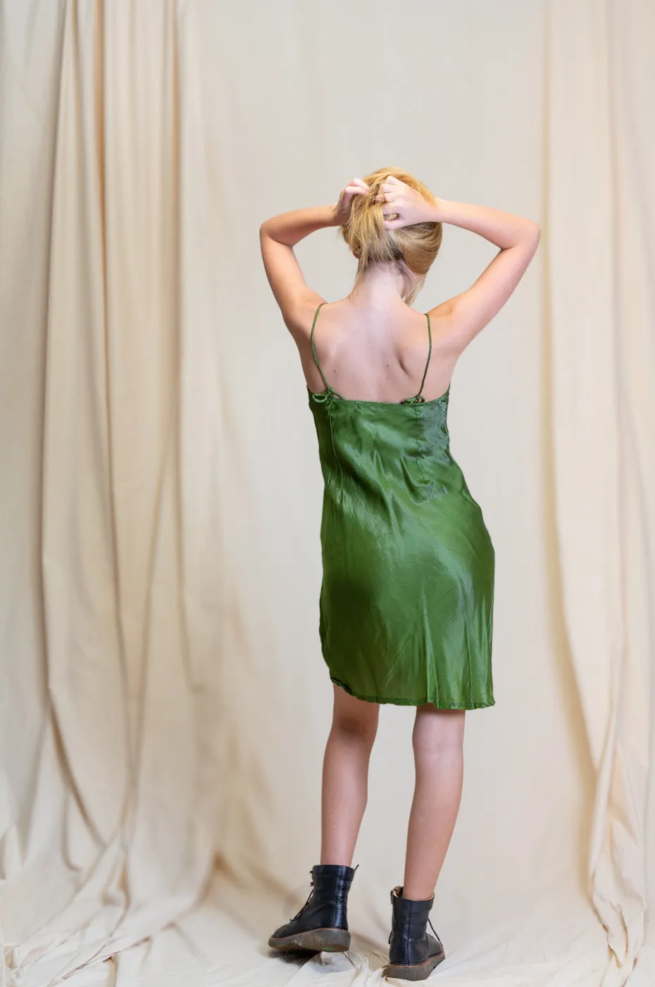 Otomo Silk Slip Olive Short