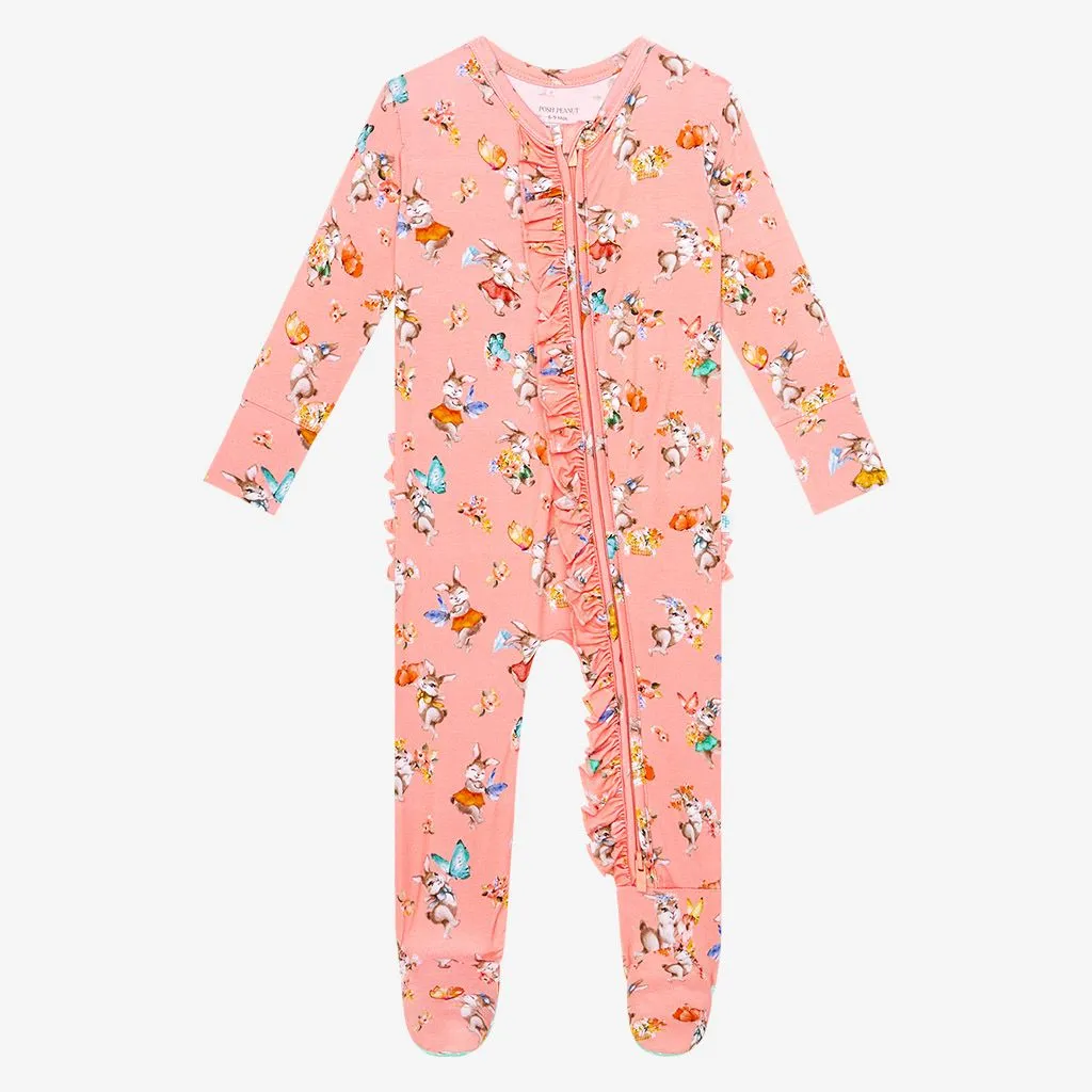 Posh Peanut Betty Footie Ruffled Zippered One Piece