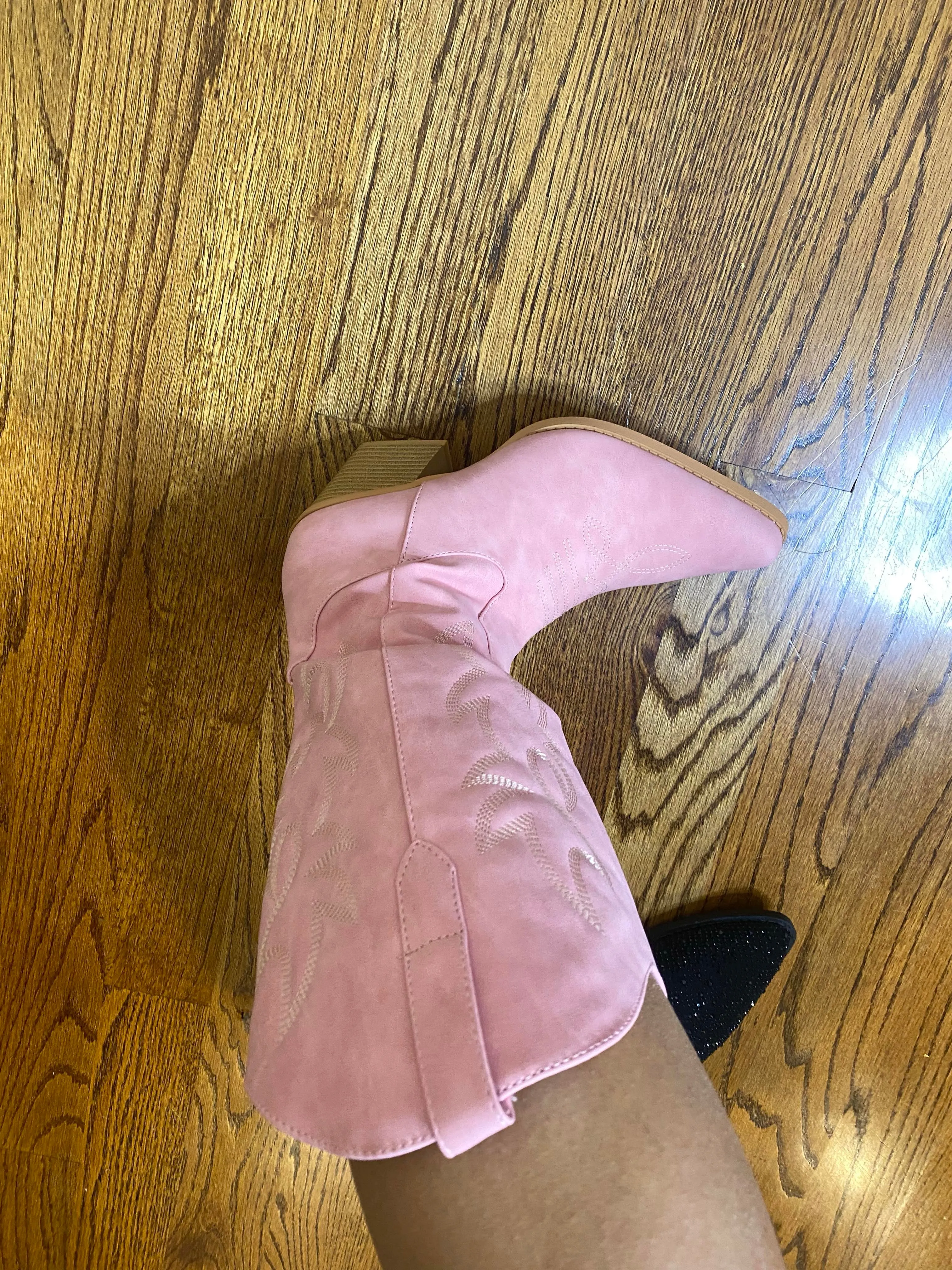 Pretty in Pink Knee High Cowboy Boots