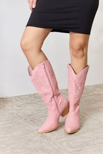 Pretty in Pink Knee High Cowboy Boots