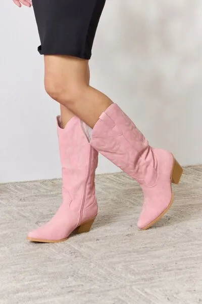 Pretty in Pink Knee High Cowboy Boots