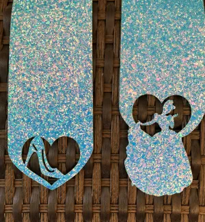 Princess Cut Out - Ice Blue Chunky Glitter
