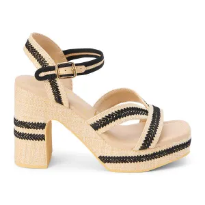 Raffia Block Heel