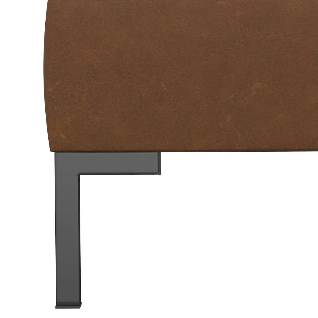 Rand Vegan Leather Bed AllModern Leg Color: Black Wood, Color: Classic Ocean Velvet Size: Full