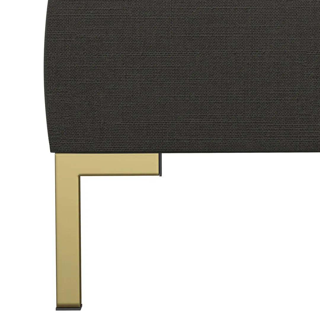 Rand Vegan Leather Bed AllModern Leg Color: Black Wood, Color: Classic Ocean Velvet Size: Full