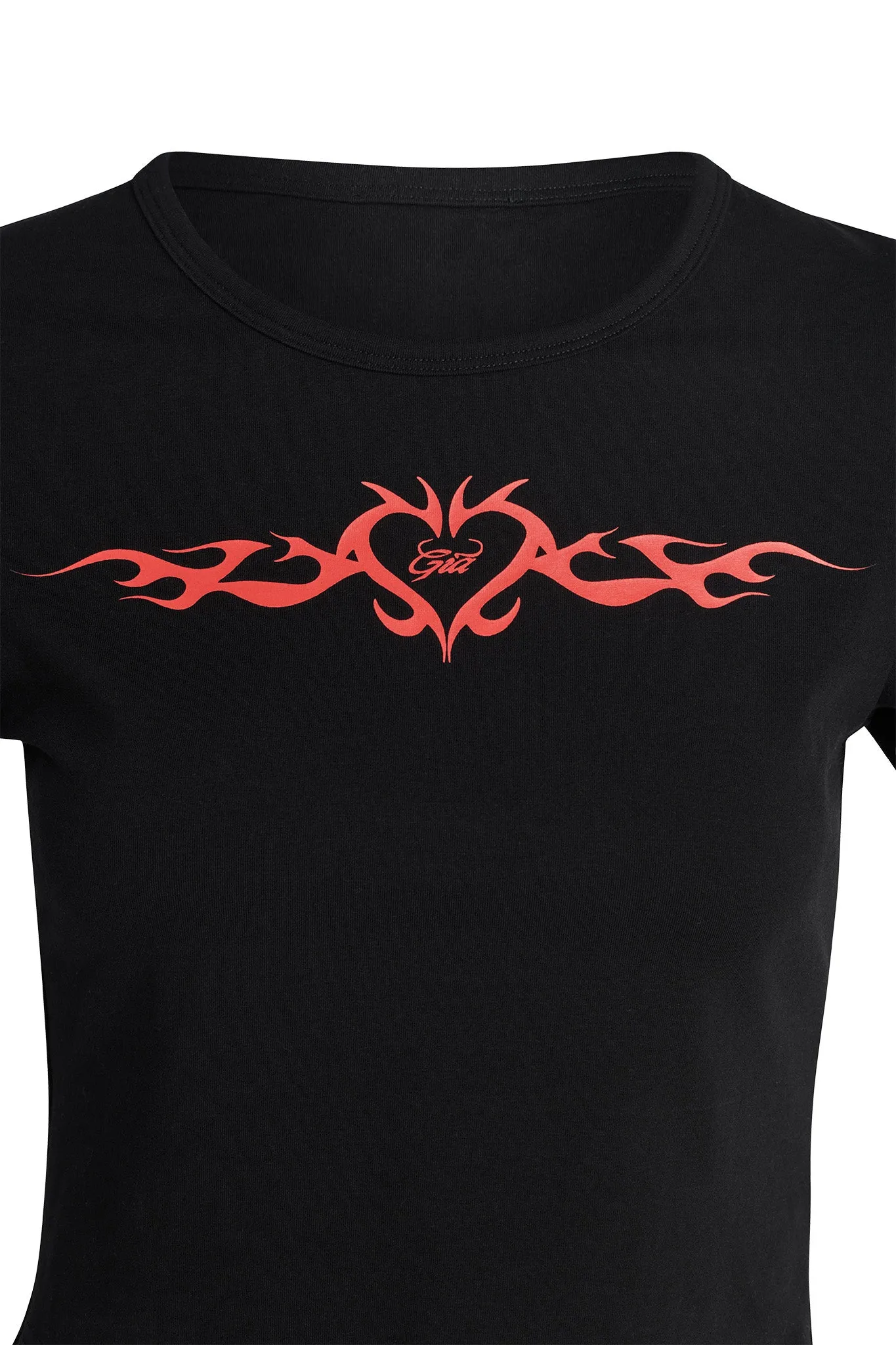 REESE T-SHIRT - BLACK WITH RED GIA