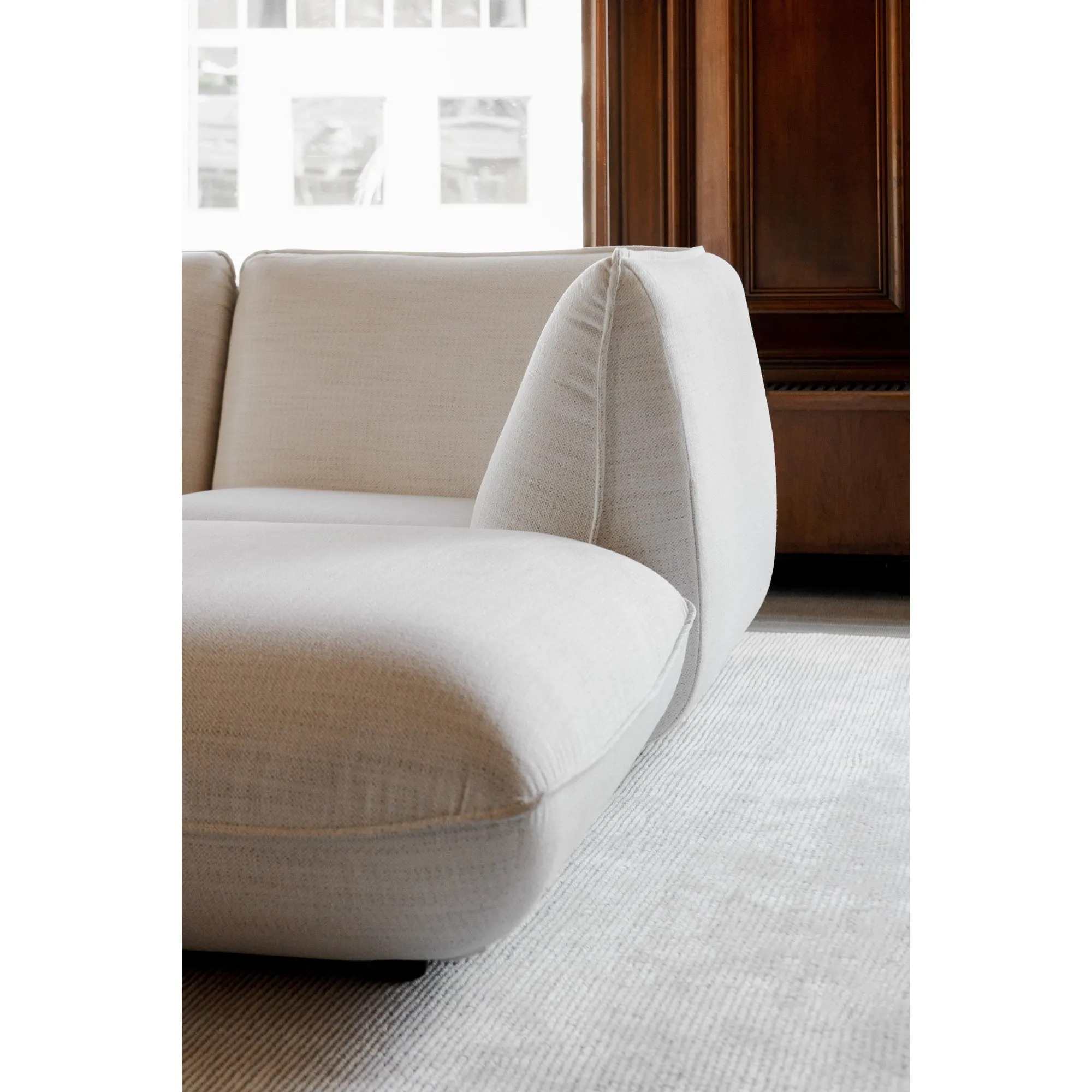 Retro-Futuristic Lounger with Speckled Upholstery