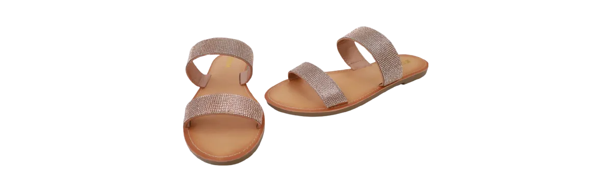 Rhinestone Sandals -Rust