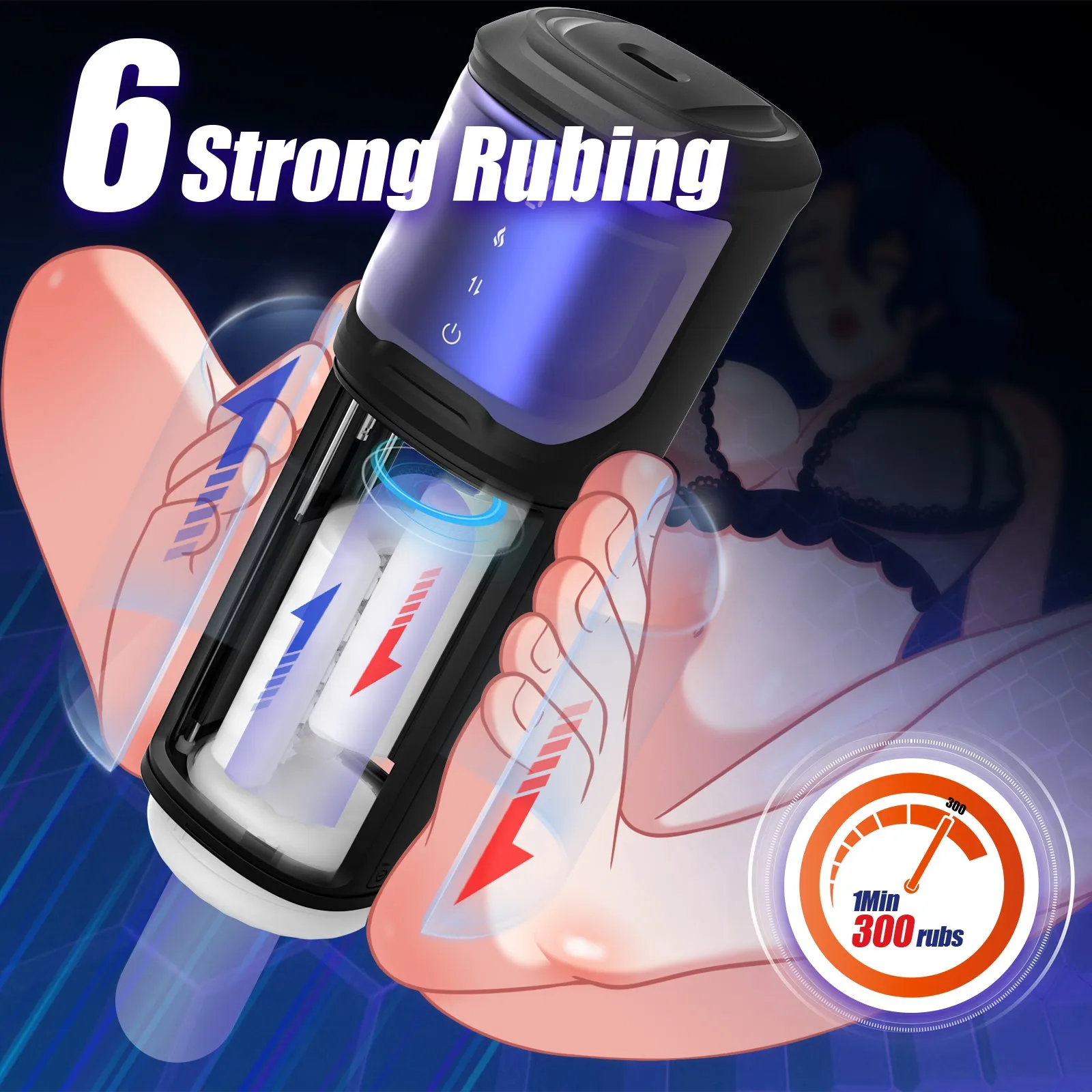 Rubbing Heating Male Masturbator Sex Toys for Men