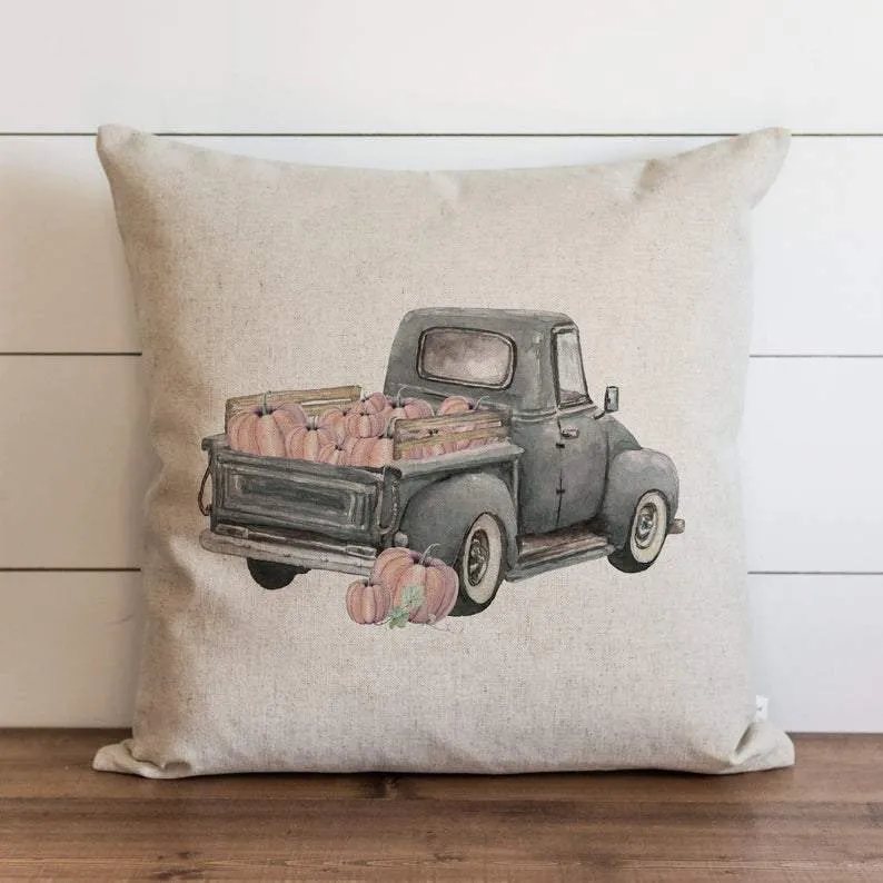 Rustic Pumpkin Truck Pillow Cover