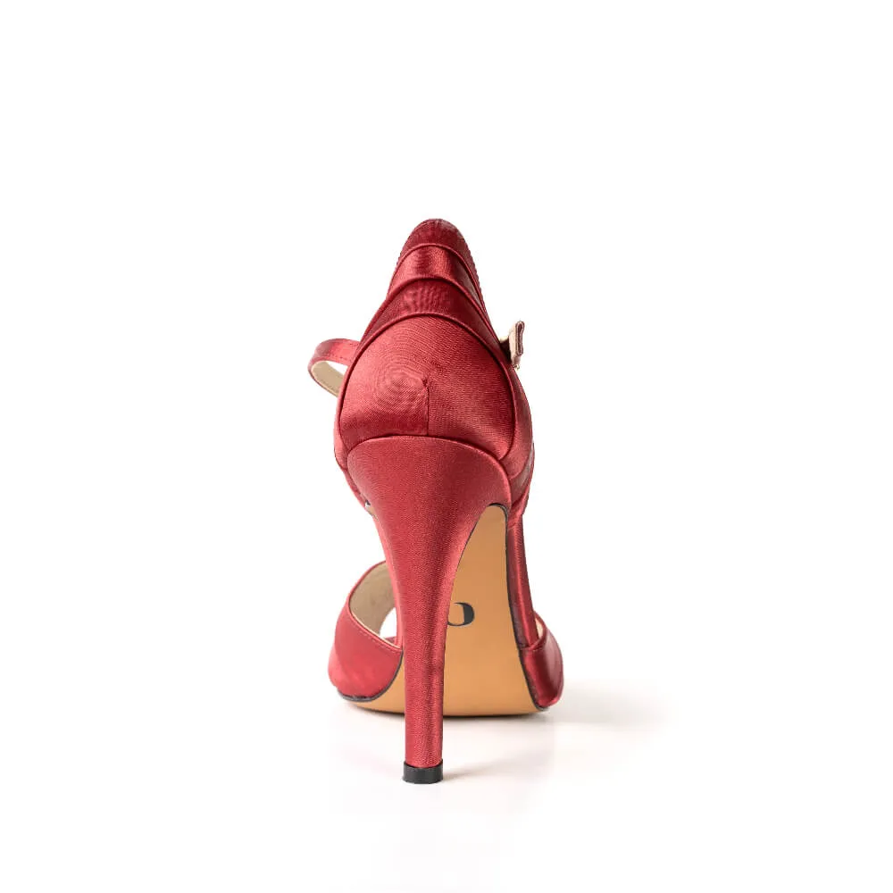 Safa - Dark Red Satin - Street Sole