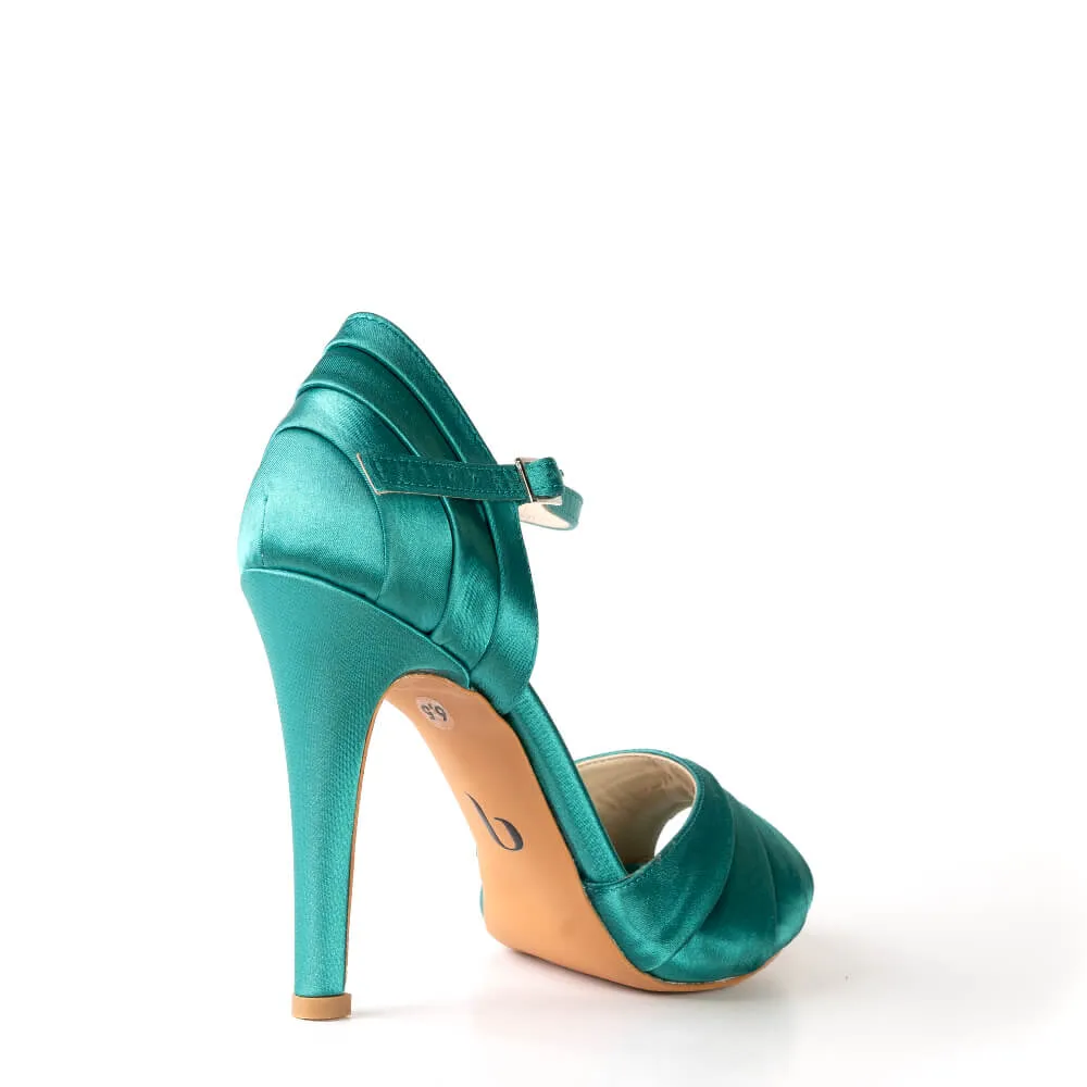 Safa - Teal Satin - Street Sole