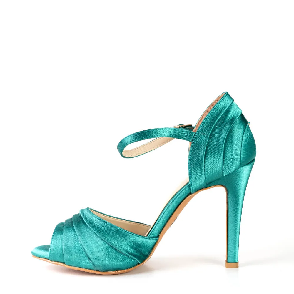 Safa - Teal Satin - Street Sole