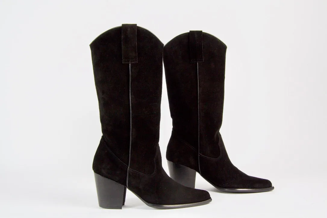 Sapphire Black Suede Boots