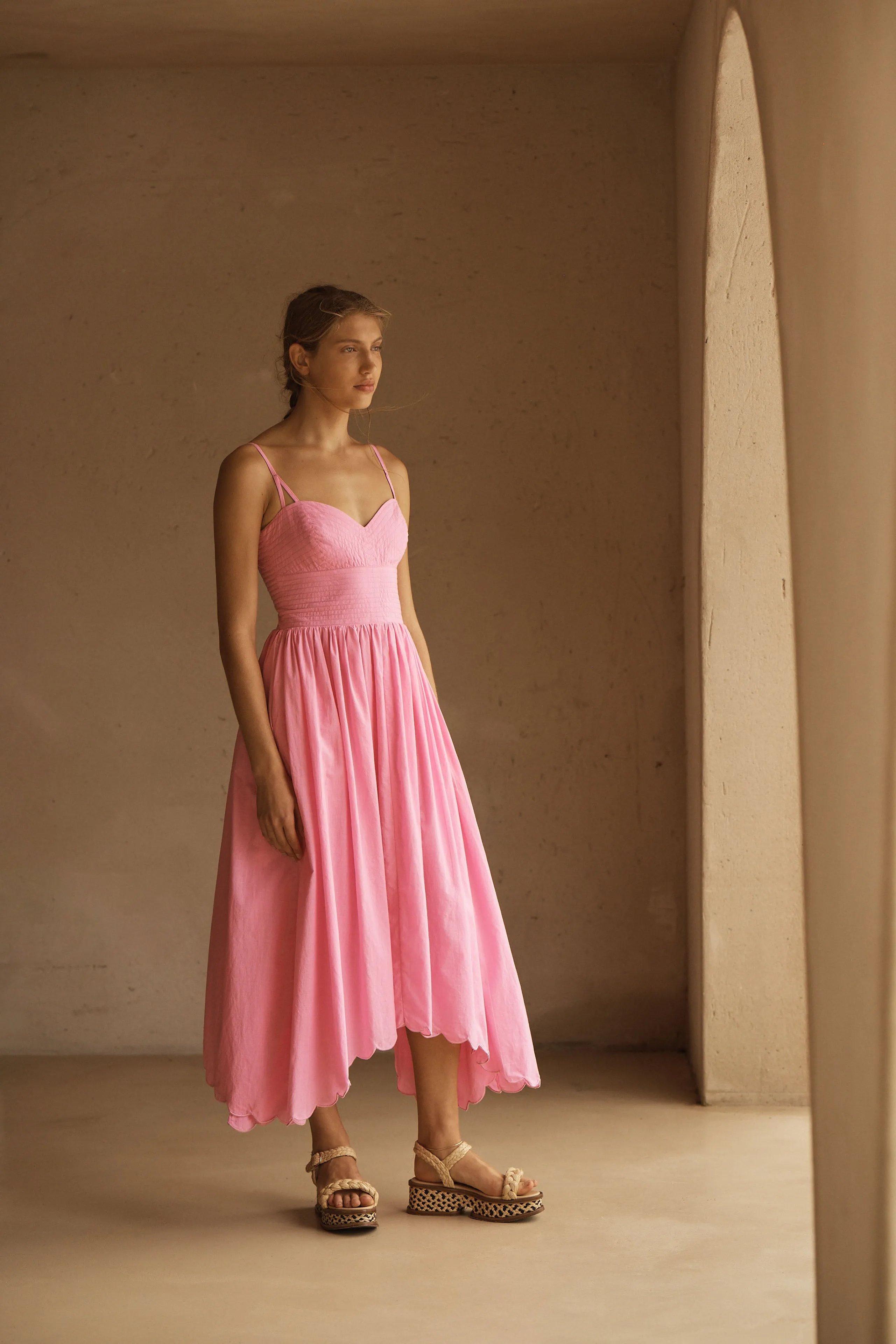 Scallop Midi Dress - Clavell