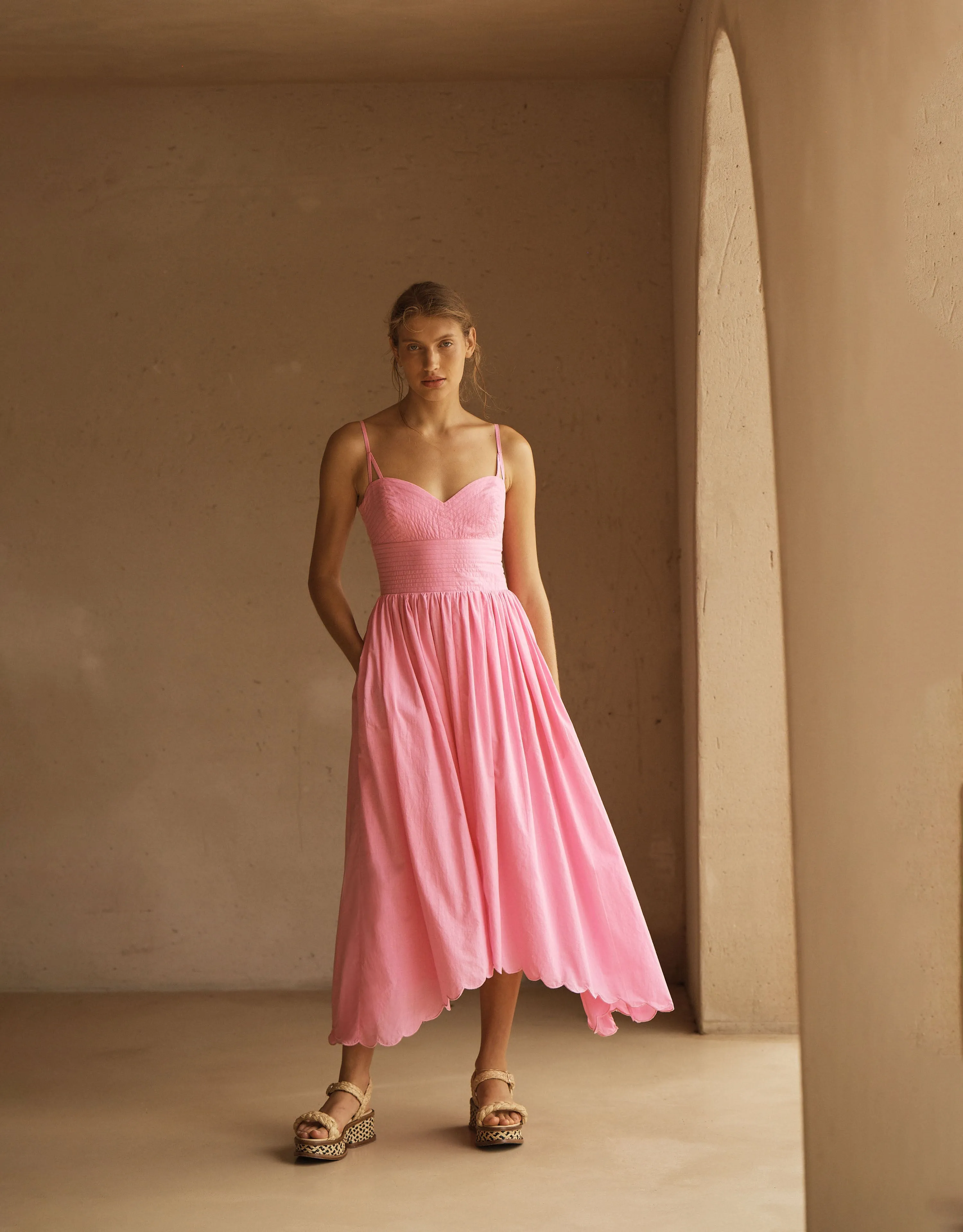 Scallop Midi Dress - Clavell