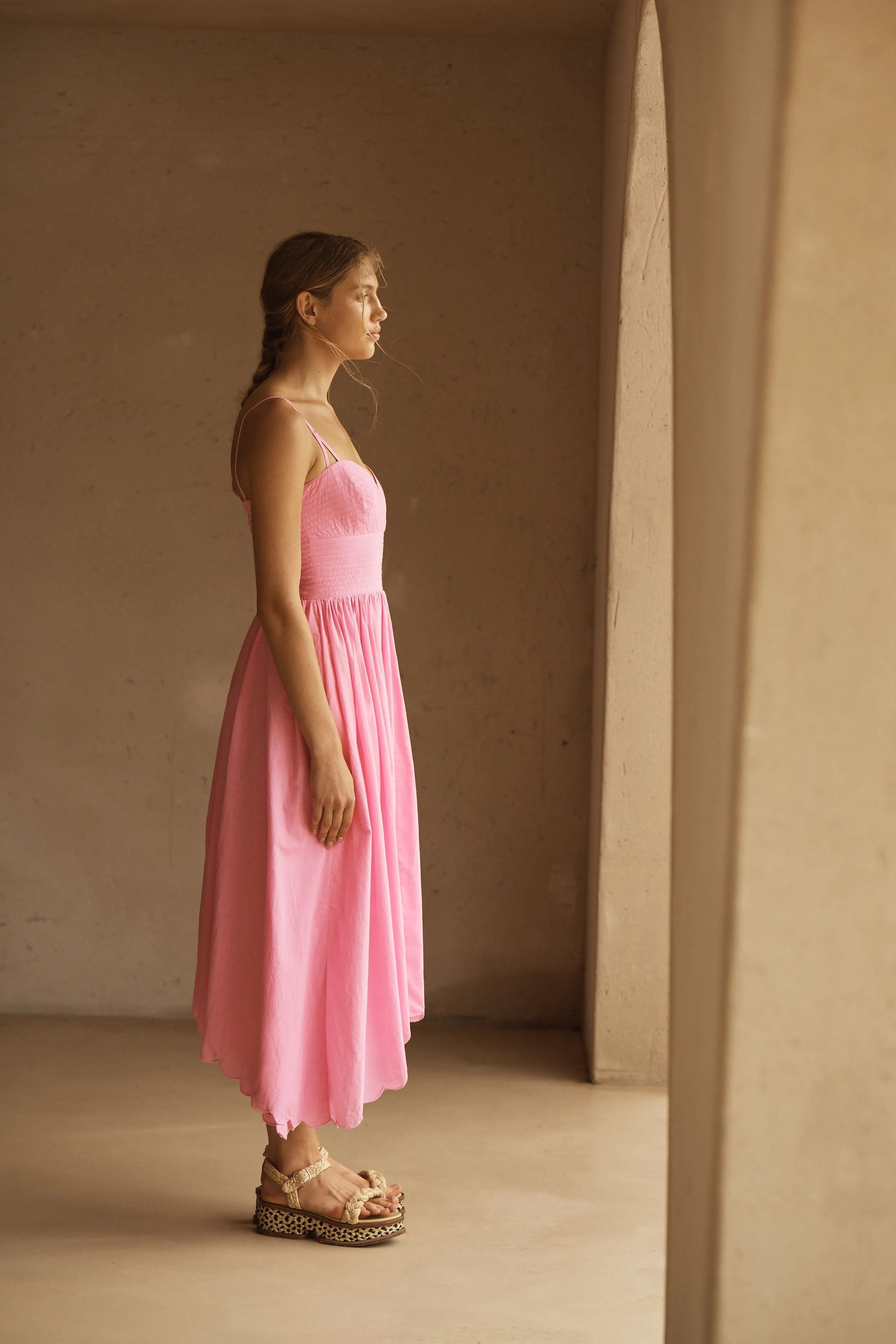 Scallop Midi Dress - Clavell