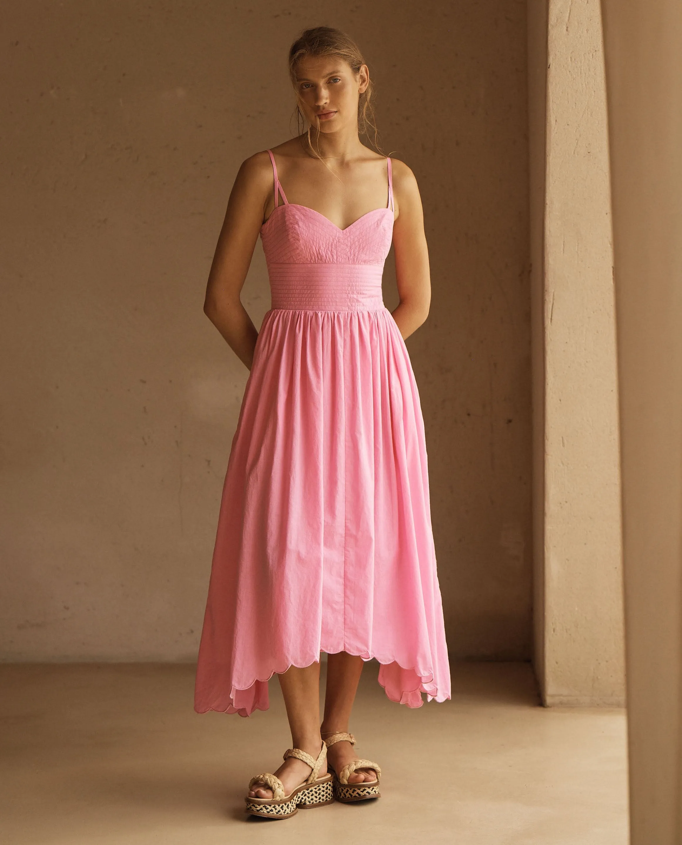 Scallop Midi Dress - Clavell