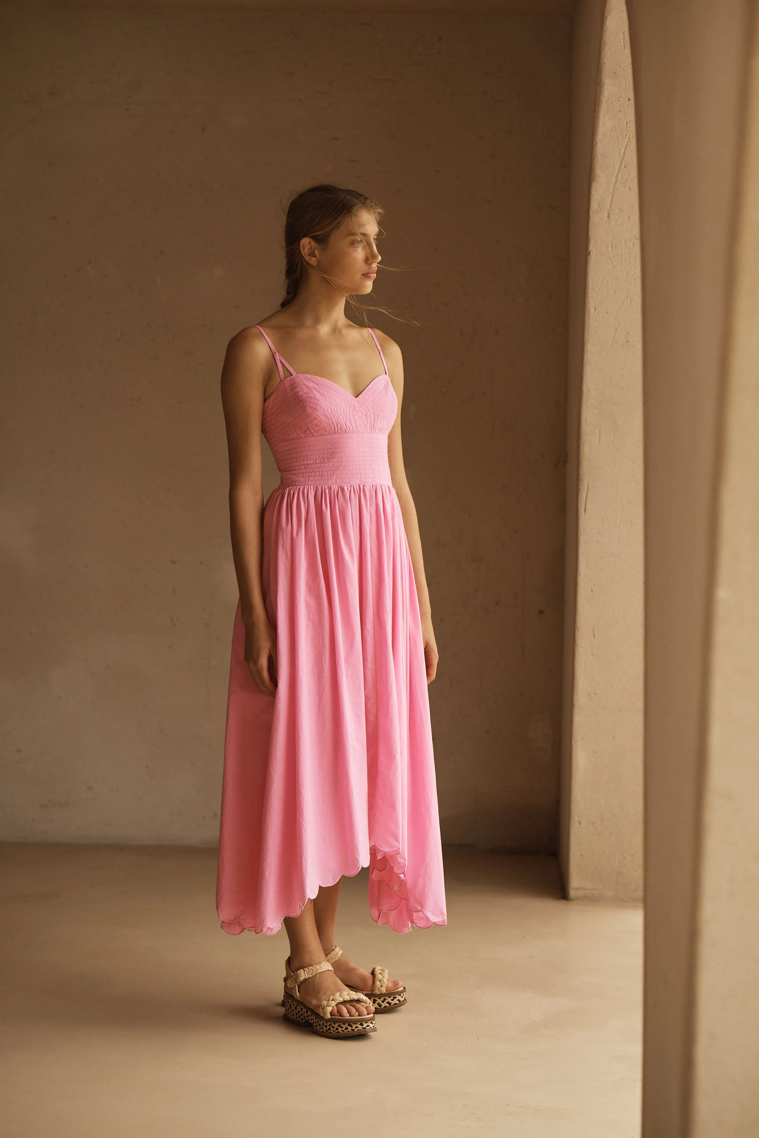 Scallop Midi Dress - Clavell