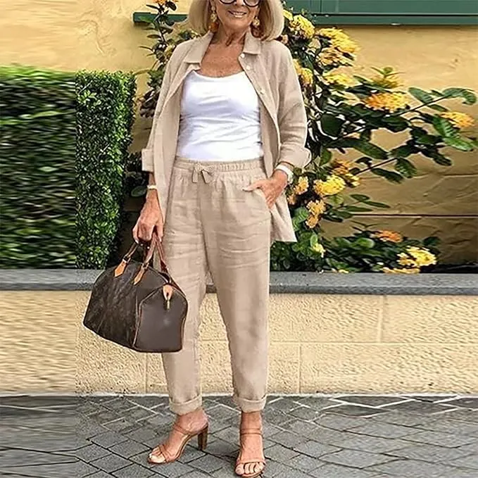Scarlett™ - Cozy Long Sleeve Blouse and Pants Ensemble