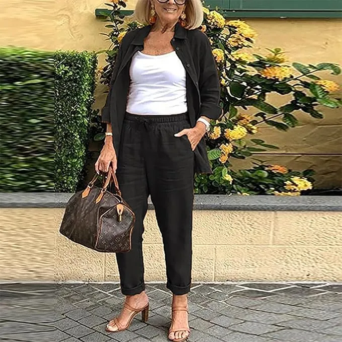 Scarlett™ - Cozy Long Sleeve Blouse and Pants Ensemble