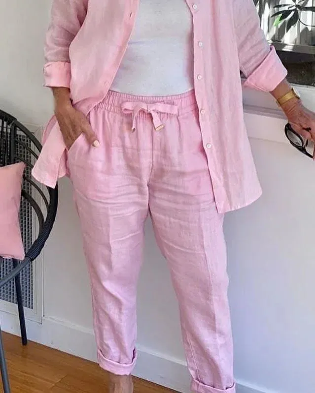 Scarlett™ - Cozy Long Sleeve Blouse and Pants Ensemble