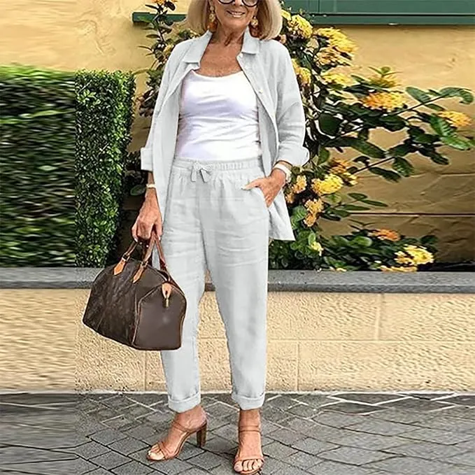Scarlett™ - Cozy Long Sleeve Blouse and Pants Ensemble