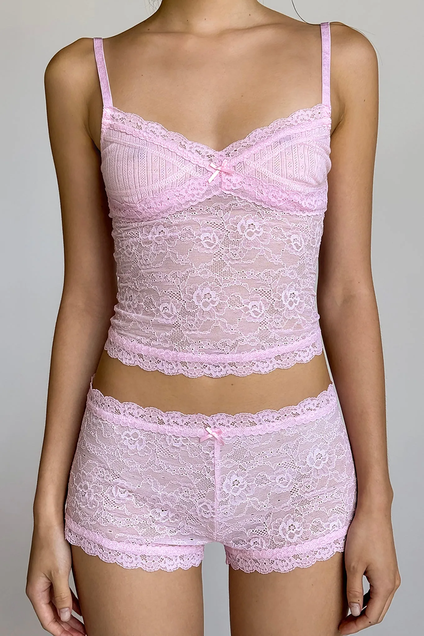 SERINA SHORT - PINK : LACE