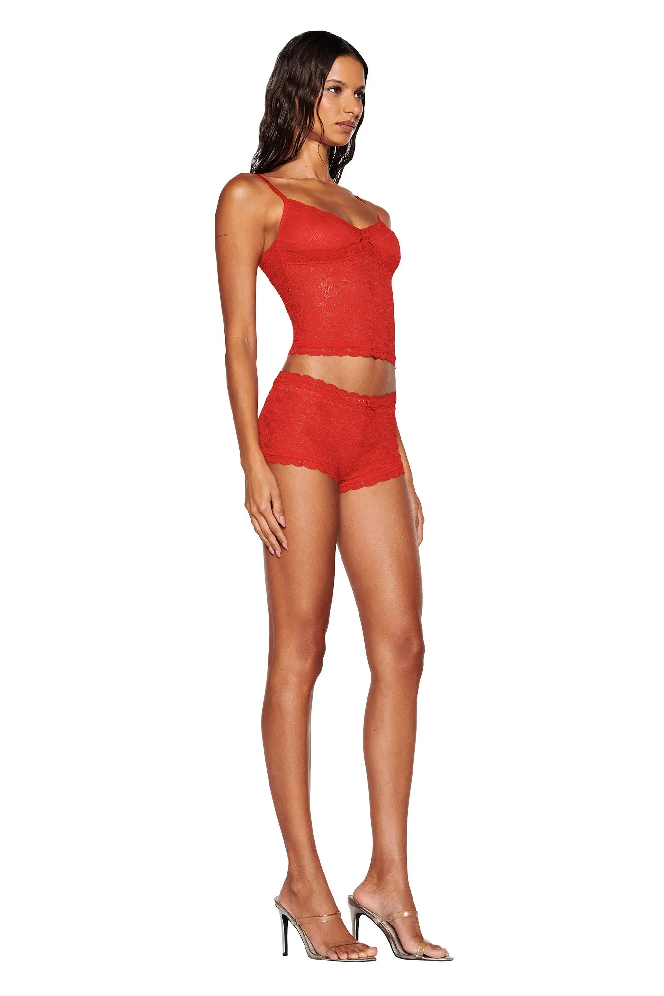 SERINA SHORT - RED : LACE