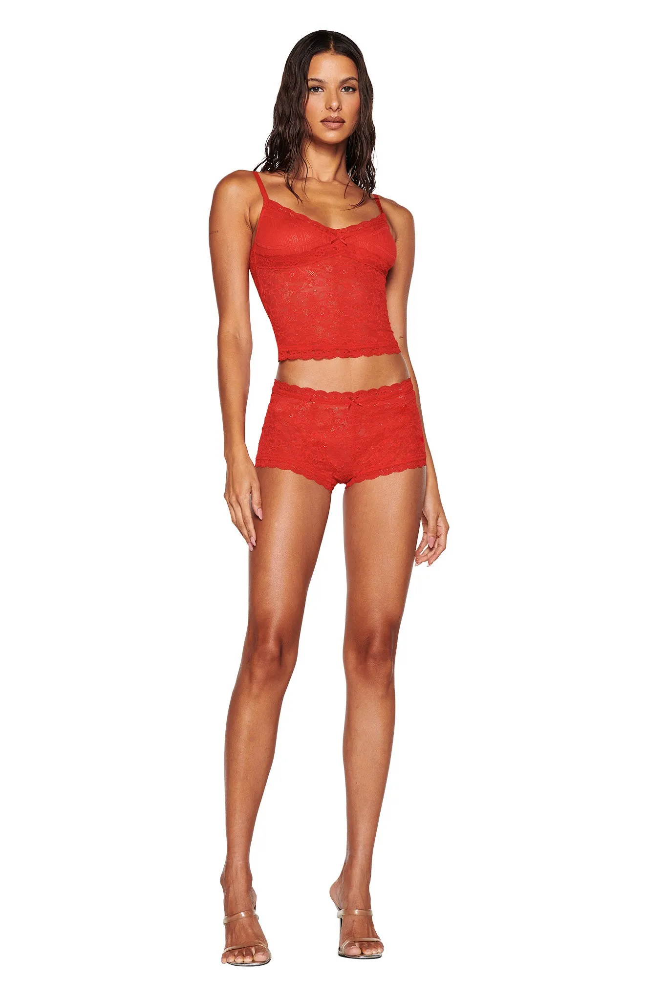 SERINA SHORT - RED : LACE