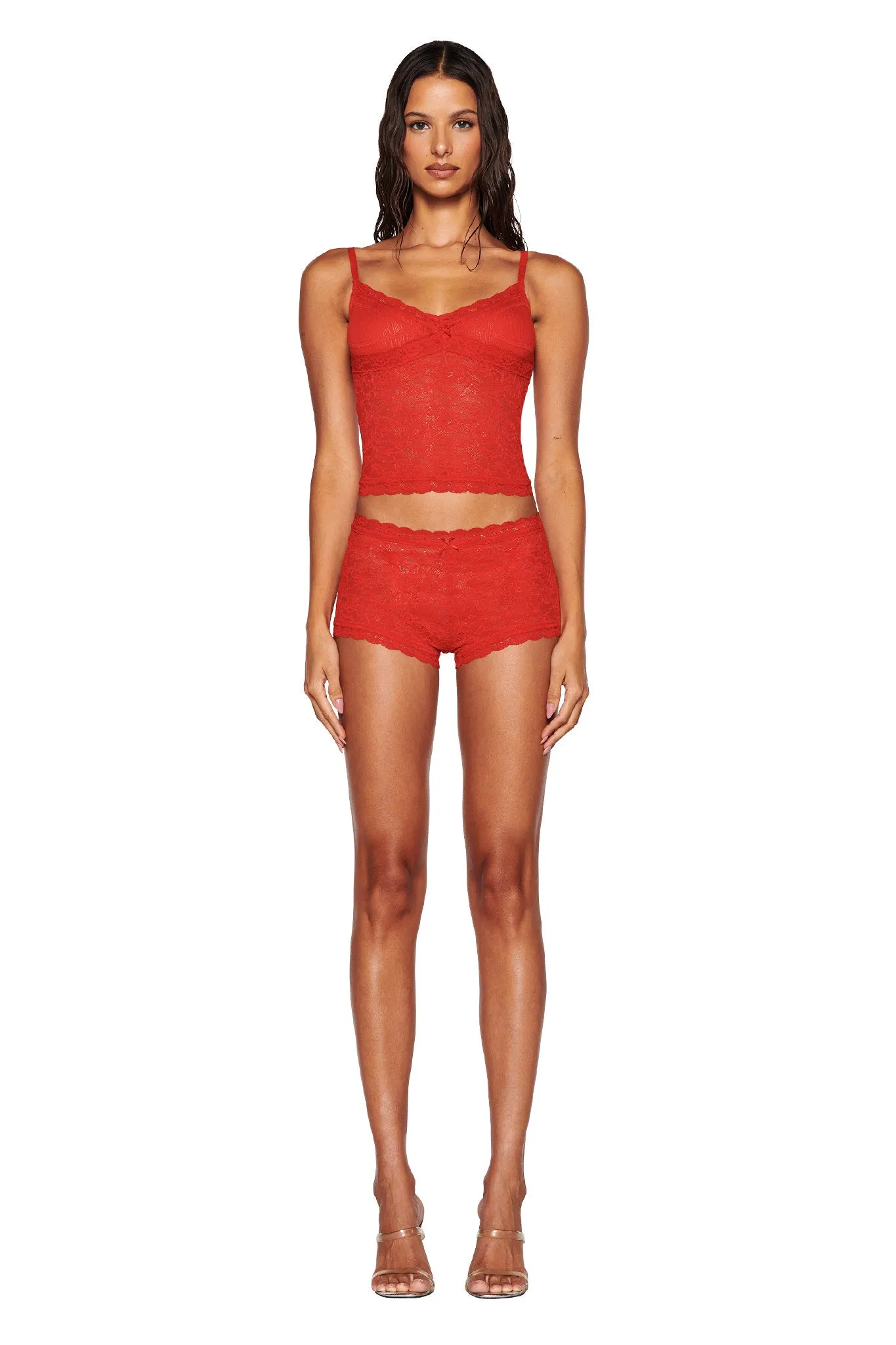 SERINA SHORT - RED : LACE