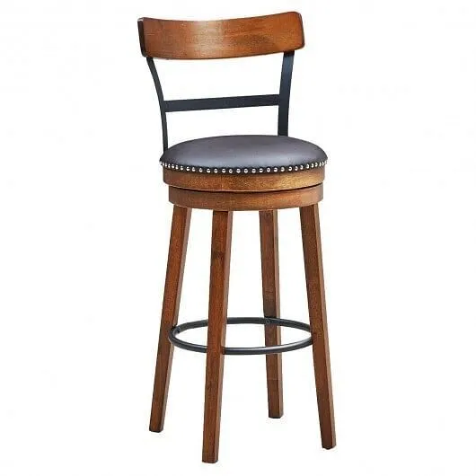 Set of 2 30.5 Inch Swivel Pub Height Bar Stool - Color: Brown - Size: 30.5 inche