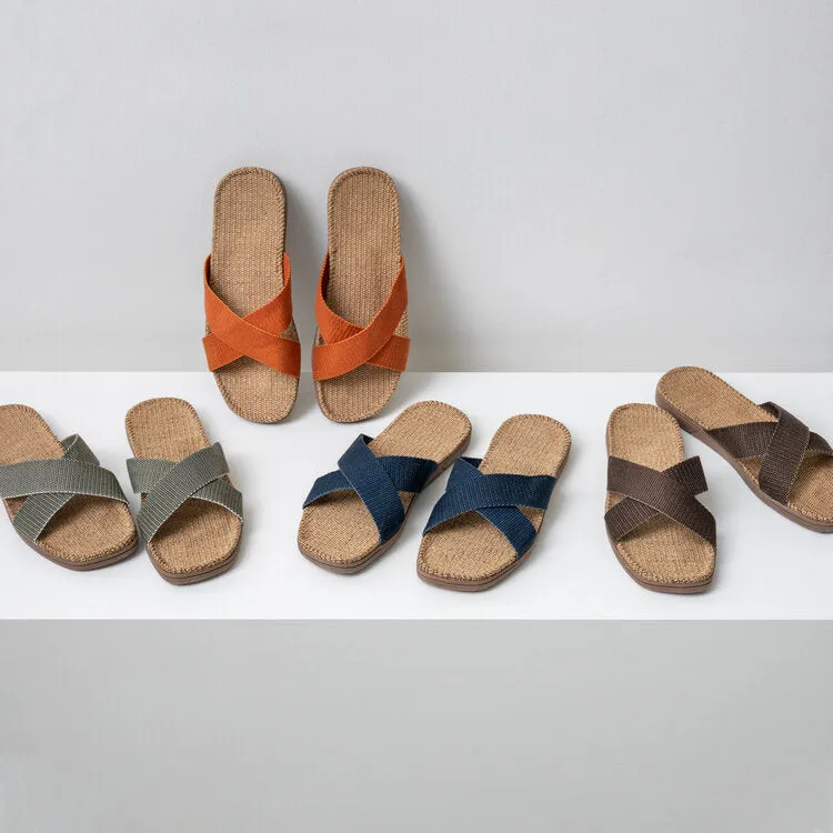 SHANGIES by Stilov Unisex Jute Sandals in Spicy Pumpkin