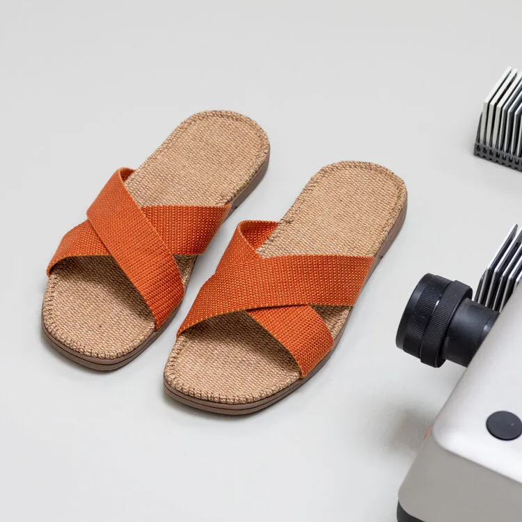 SHANGIES by Stilov Unisex Jute Sandals in Spicy Pumpkin