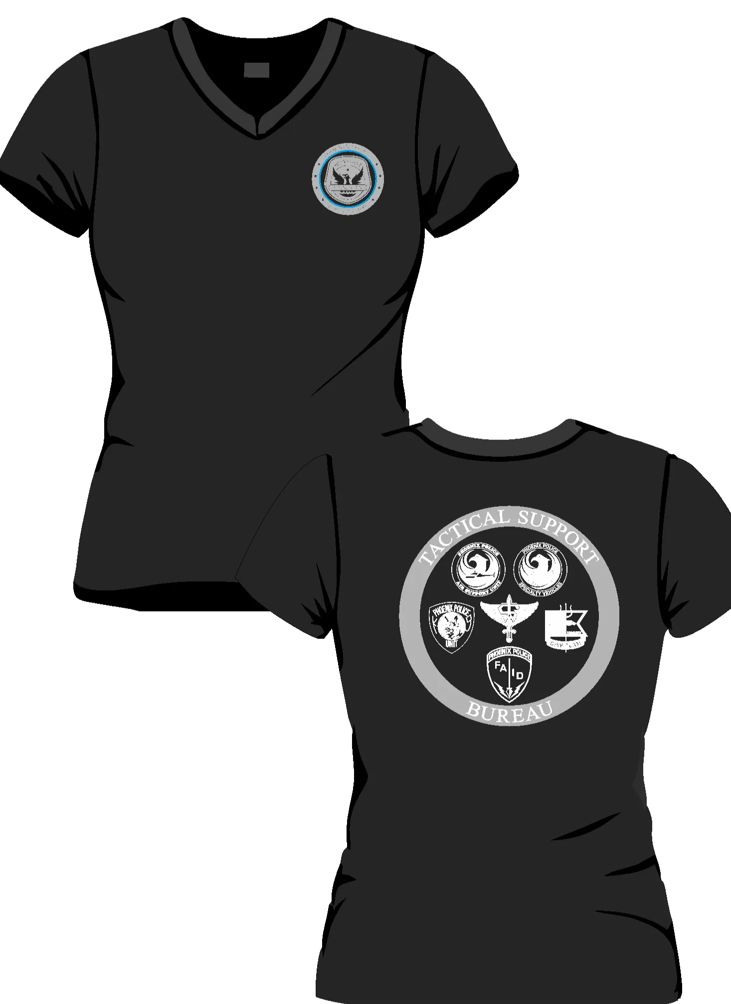 SHIRT - PHOENIX POLICE FOUNDATION WOMEN'S LOGO T - BUREAU *CLEARANCE ITEM**