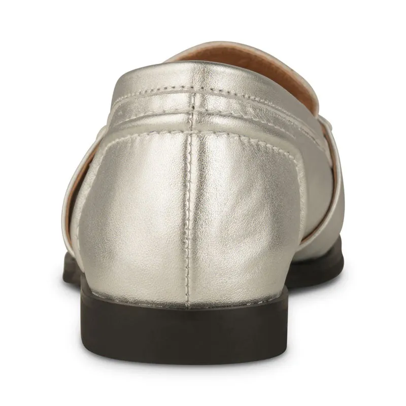 SHOE THE BEAR Erika Saddle Loafer in Silver Metallic