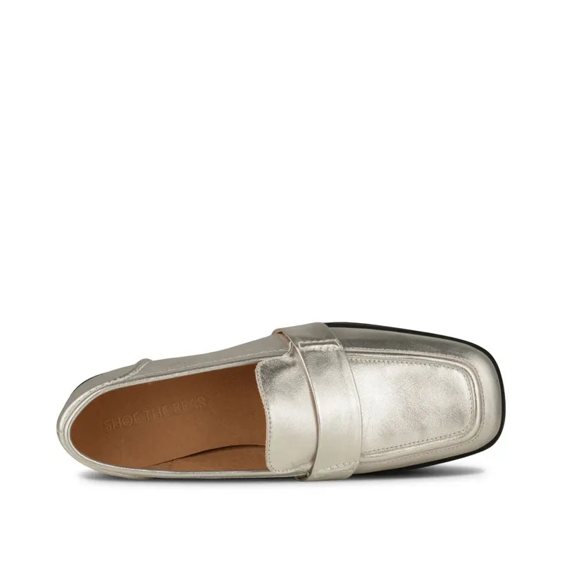 SHOE THE BEAR Erika Saddle Loafer in Silver Metallic