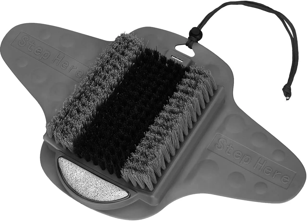 Shower Foot Scrubber Mat with Pumice Stone, Cleans, Exfoliates & Smooths Your Foot without Bending in the Shower or Bathtub, Foot Dead Skin & Callus Remover, Upgraded Non-Slip Suction Cups