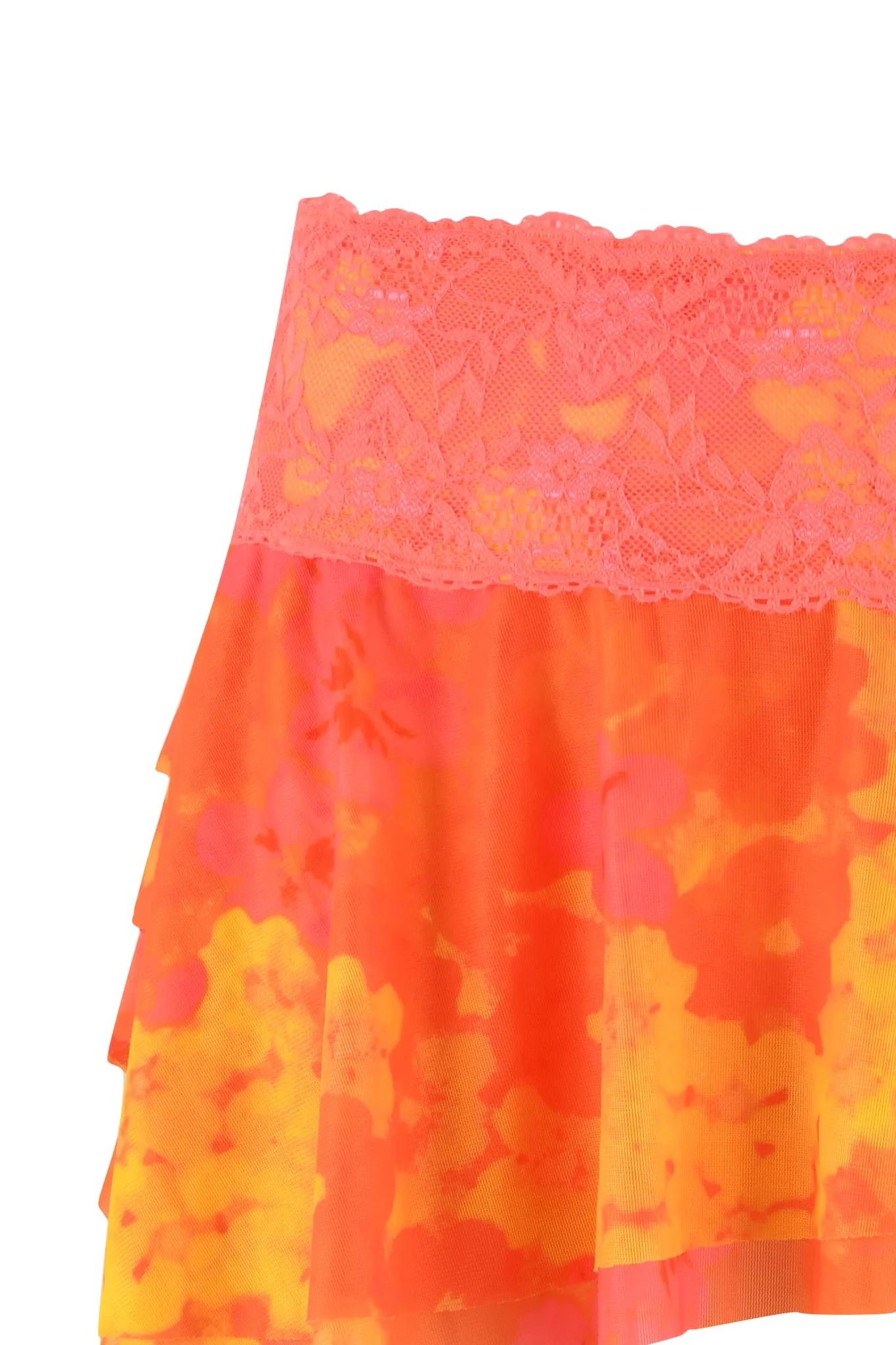 SILO SKIRT - ORANGE : NEON FLORAL